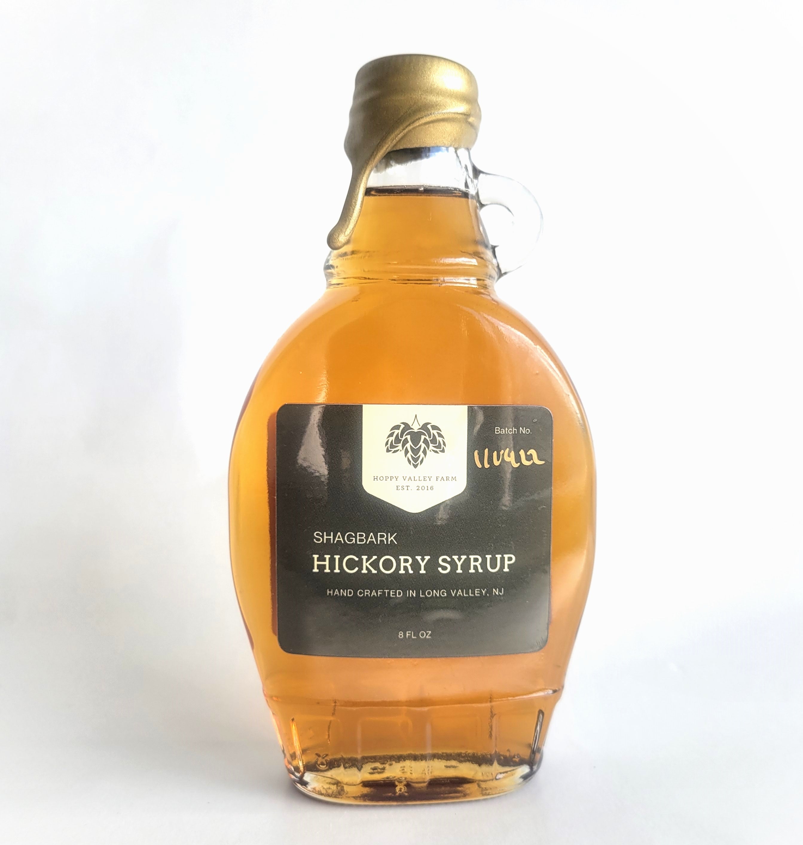Shagbark Hickory Syrup Flask (8 fl oz) Hoppy Valley Farm