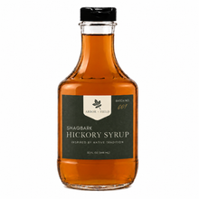 Load image into Gallery viewer, Bottle of Arbor and Field Shagbark Hickory Syrup on a white background